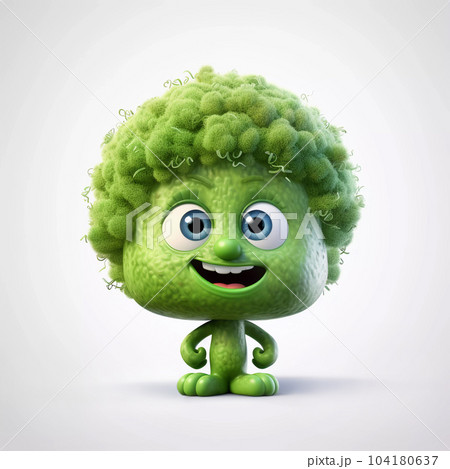 Cute Broccoli Happy Cartoon Character Cute Broccoli Happy Cartoon Character 104180637