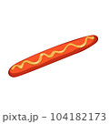 Grilled sausage on white background, vector illustration 104182173