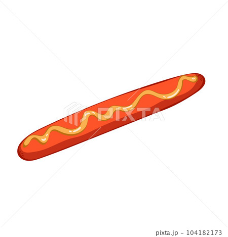 Grilled sausage on white background, vector illustration 104182173