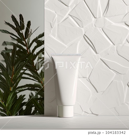 White plastic cream tube mockup, cosmetic product styled mockup, skincare packaging template front view White plastic cream tube mockup, cosmetic product styled mockup, skincare packaging template front view 104183342