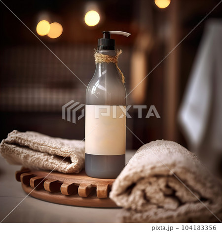 Shampoo bottle styled mockup, liquid soap pump bottle in home bathroom interior, body wash and care cosmetic product packaging mockup Shampoo bottle styled mockup, liquid soap pump bottle in home bathroom interior, body wash and care cosmetic product packaging mockup 104183356