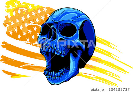 vector illustration of American flag with skull vector illustration of American flag with skull 104183737