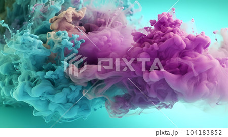 Color powder exploding. Paint water splash. Color mist Color powder exploding. Paint water splash. Color mist 104183852