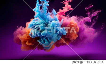 Color powder exploding. Paint water splash. Color mist Color powder exploding. Paint water splash. Color mist 104183854