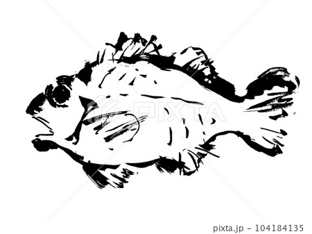 メヌケの手描き和風イラスト和風素材 104184135