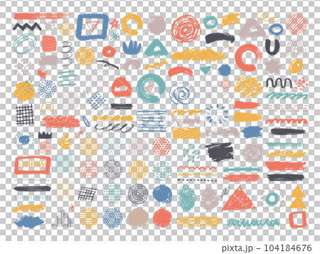 手描きの落書き素材　ブラシストローク・テクスチャ 104184676