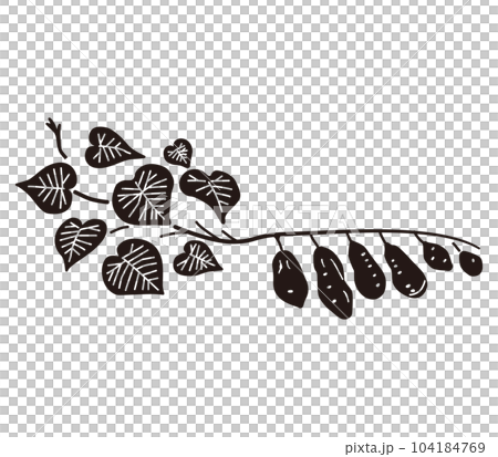 さつまいもとつるのイラスト（黒） 104184769