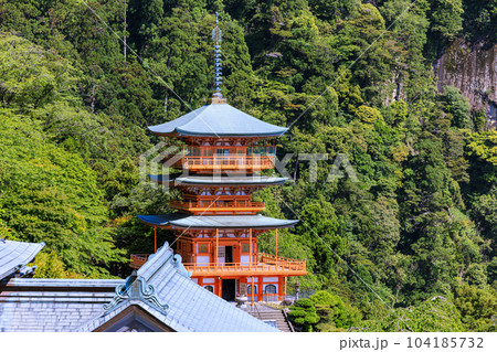 世界遺産那智三重の塔　和歌山県那智勝浦町那智山 104185732