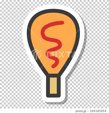 Mini mini sticker-style food and drink illustration American dog 104185954