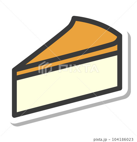 ミニミニステッカー風飲食物イラスト　チーズケーキ 104186023