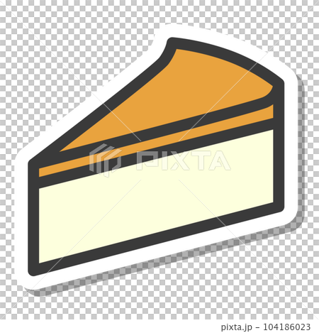 ミニミニステッカー風飲食物イラスト　チーズケーキ 104186023