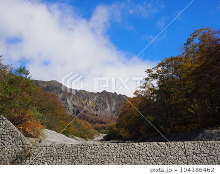 鳥取・大山の一の沢、二の沢、三の沢の美しい紅葉風景 104186462