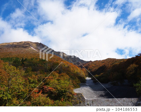 鳥取・大山の一の沢、二の沢、三の沢の美しい紅葉風景 104186553