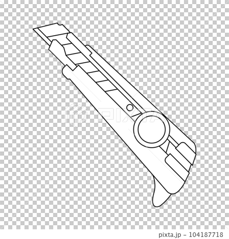 モノクロのイラスト_カッターナイフ モノクロのイラスト_カッターナイフ 104187718