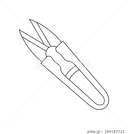 モノクロのイラスト_糸切りバサミ 104187721
