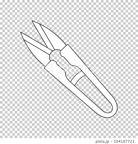 モノクロのイラスト_糸切りバサミ 104187721