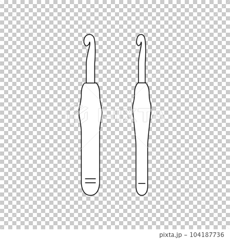 モノクロのイラスト_かぎ針 104187736
