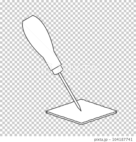 モノクロのイラスト_目打ち モノクロのイラスト_目打ち 104187741