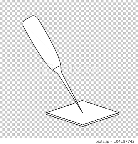モノクロのイラスト_千枚通し モノクロのイラスト_千枚通し 104187742