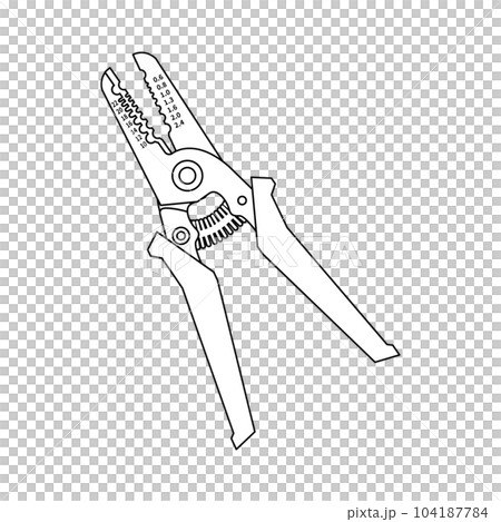 モノクロのイラスト_ワイヤーストリッパー 104187784