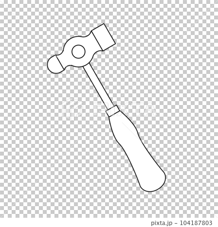 Monochrome illustration _ one-handed hammer 104187803