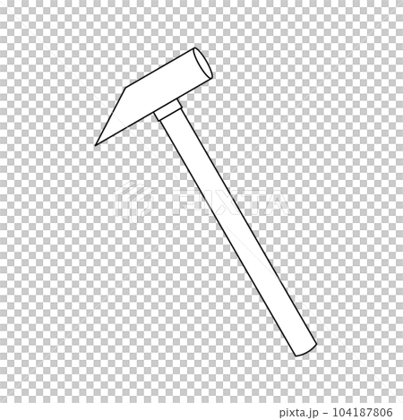 モノクロのイラスト_とんかち 104187806