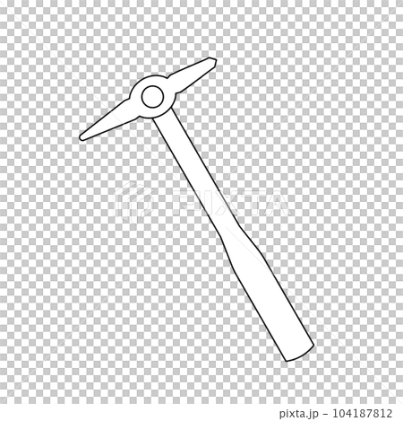 モノクロのイラスト_溶接用ハンマー 104187812