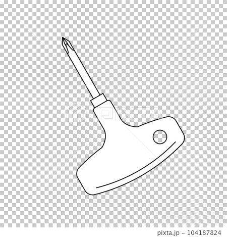 Monochrome illustration_T type handle driver Monochrome illustration_T type handle driver 104187824