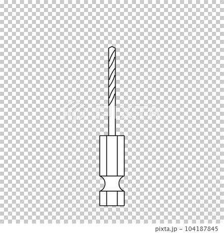 Monochrome illustration_Gold drill bit medium Monochrome illustration_Gold drill bit medium 104187845