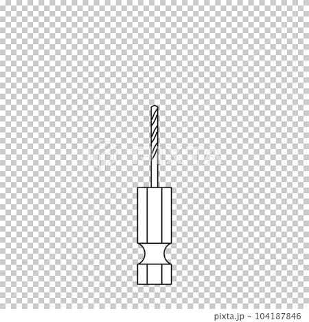 モノクロのイラスト_ゴールドドリルビット小 モノクロのイラスト_ゴールドドリルビット小 104187846