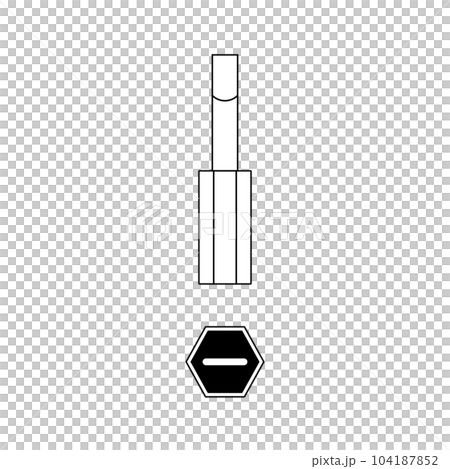 モノクロのイラスト_ゴールドドライバービット_マイナス小 104187852