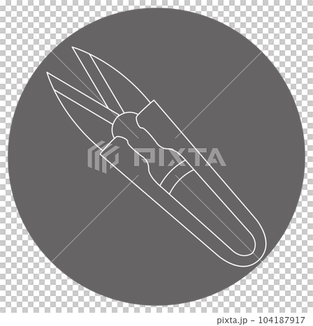 モノクロのイラストマーク_糸切りバサミ 104187917