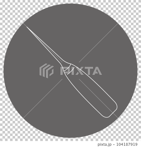 モノクロのイラストマーク_千枚通し モノクロのイラストマーク_千枚通し 104187919