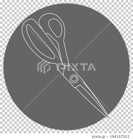 モノクロのイラストマーク_裁ちばさみ 104187922