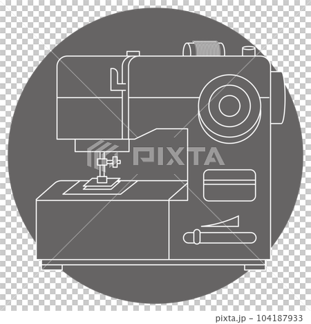モノクロのイラストマーク_ミシン モノクロのイラストマーク_ミシン 104187933