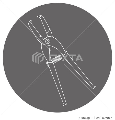 モノクロのイラストマーク_ダクトニッパー 104187967