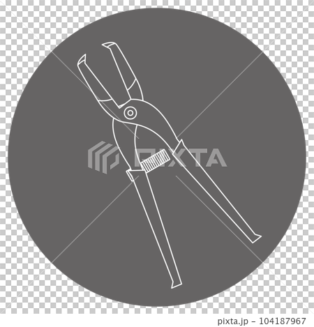 モノクロのイラストマーク_ダクトニッパー 104187967