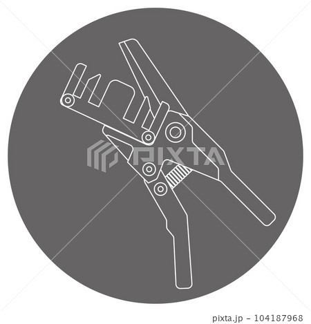 モノクロのイラストマーク_ダクトカッターナイフ 104187968