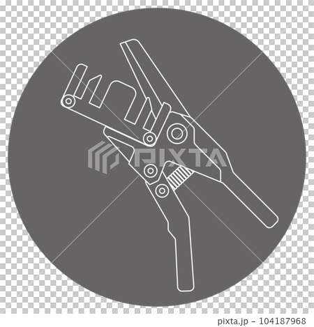 モノクロのイラストマーク_ダクトカッターナイフ 104187968