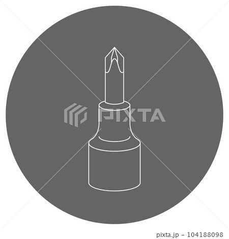 モノクロのイラストマーク_プラスドライバーソケット 104188098