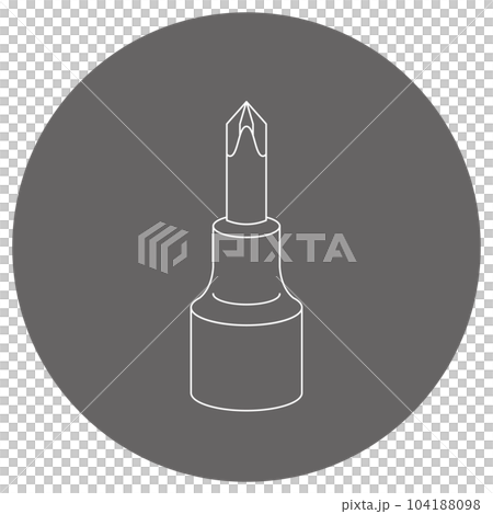 モノクロのイラストマーク_プラスドライバーソケット 104188098