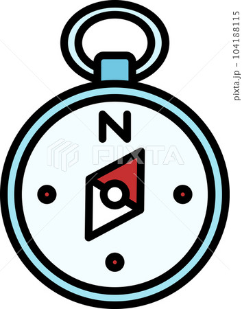 ミニカラーキャンプアイコン　方位磁針 104188115