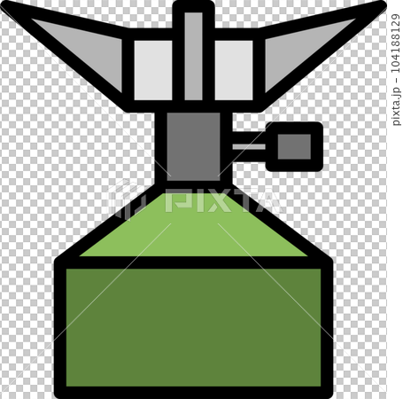 ミニカラーキャンプアイコン　ガスコンロ 104188129