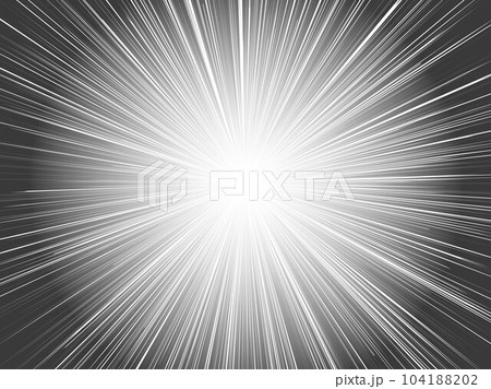 強烈な光を放つ太陽光線_淡い集中線背景_ブラック 104188202