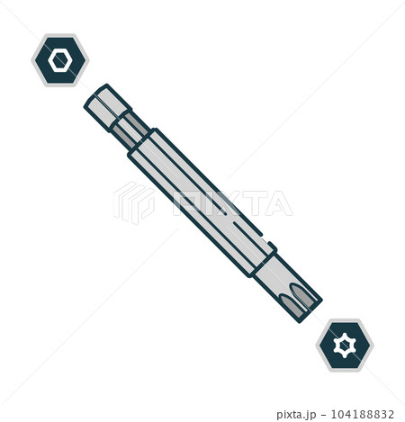 シンプルなイラスト_コンビビット_六角トルクス大 104188832