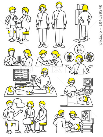 人間ドックイラストセット 104189540