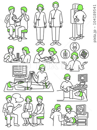 人間ドックイラストセット 人間ドックイラストセット 104189541