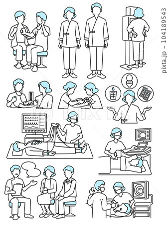 人間ドックイラストセット 人間ドックイラストセット 104189543