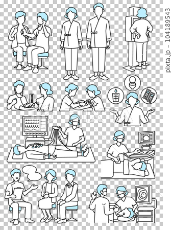 人間ドックイラストセット 人間ドックイラストセット 104189543