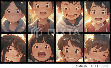 屈託のない笑顔の子どもたち（Generative AI）のイラスト素材